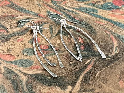 Curved Lichen Drop Earrings.
