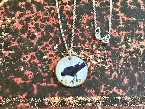 Foraging Crow Pendant
