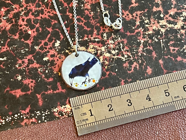 Foraging Crow Pendant