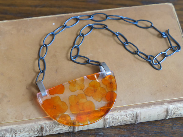 Vintage and Preloved Hydrangea Semi-Circle Necklace
