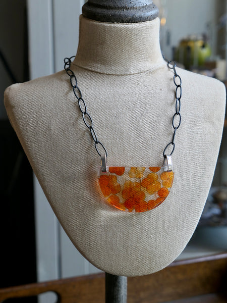 Vintage and Preloved Hydrangea Semi-Circle Necklace