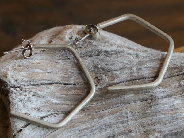 Vintage and Preloved Hexagon Hoop Earrings