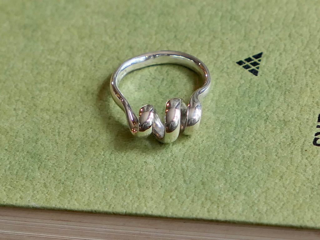 Vintage and Preloved Hayley Silver Ring with Spiral