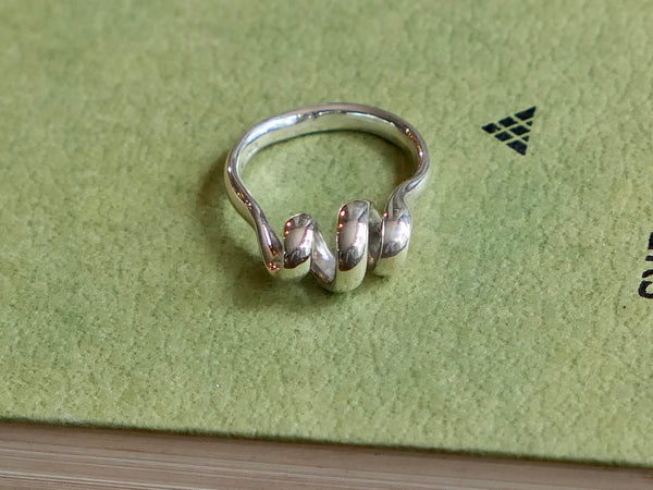 Vintage and Preloved Hayley Silver Ring with Spiral