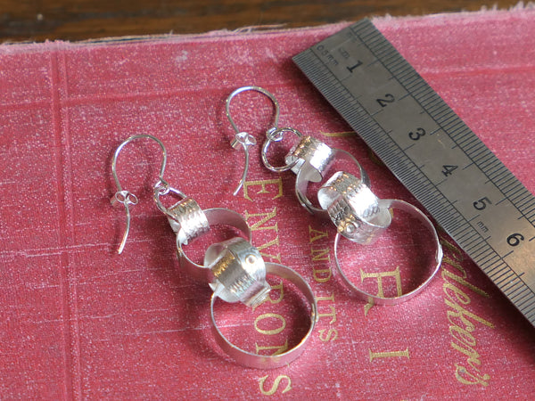 Silver Interlinked Big Rings Earrings