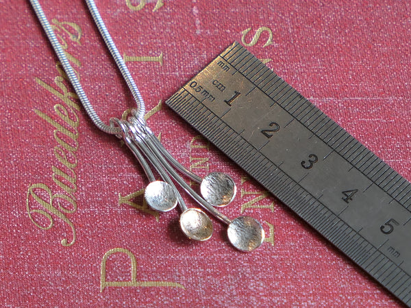 Silver and 14ct Gold Filled Small Scoop Four Strand Pendant