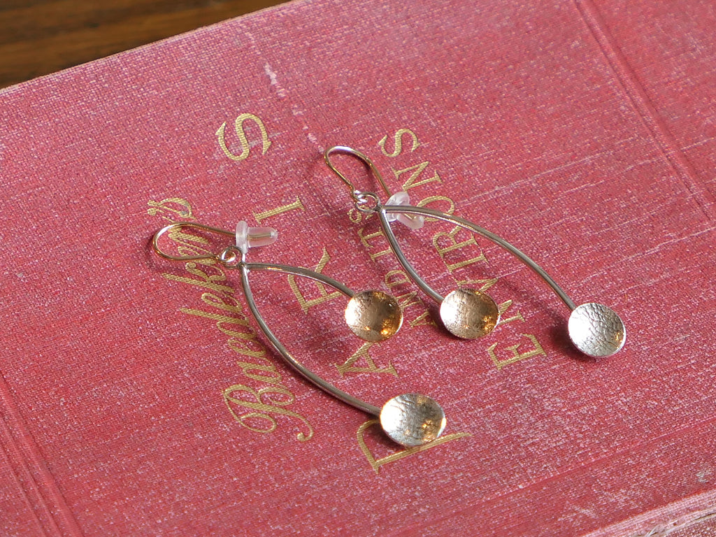 Silver and 14ct Gold Filled Deep Scoop Earrings