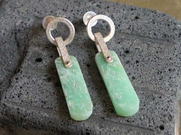 Rox Riveted Chrysoprase Drop Earrings
