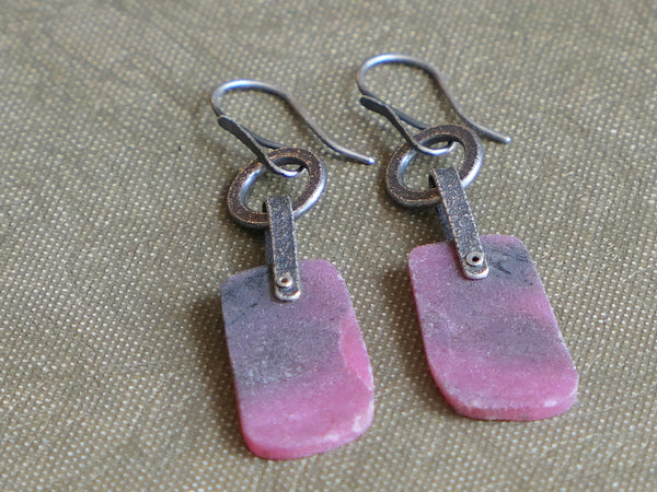 Rox Riveted Rhodolite Drop Earrings