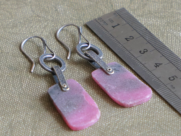 Rox Riveted Rhodolite Drop Earrings