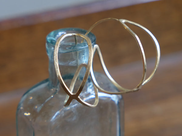 Large Gold Plated Silver Creole Hoop Earrings