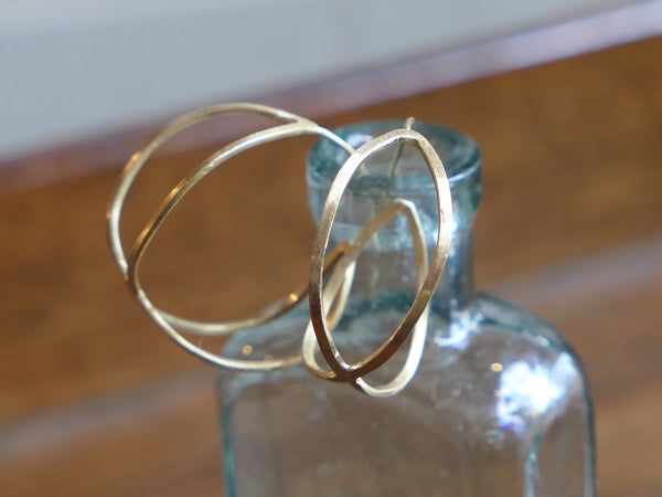 Large Gold Plated Silver Creole Hoop Earrings