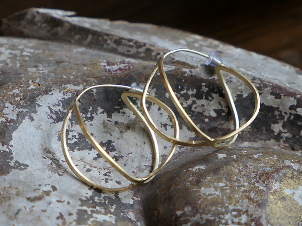 Large Gold Plated Silver Creole Hoop Earrings