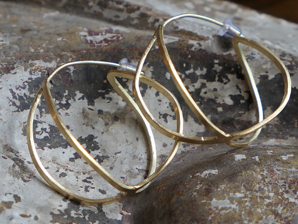 Large Gold Plated Silver Creole Hoop Earrings