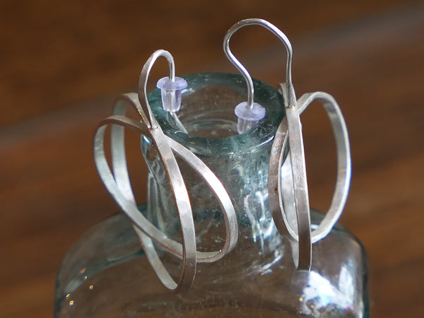 Large Silver Gyro Earrings