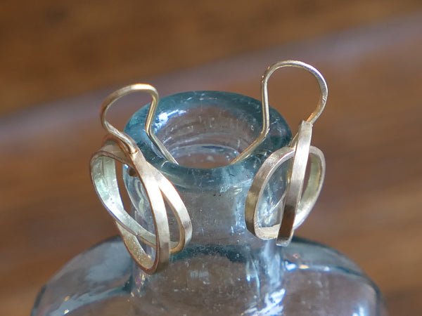 Small Gold Plated Silver Gyro Earrings