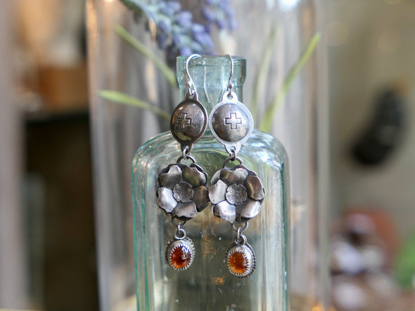 Sterling Silver, Primrose Drop Earrings