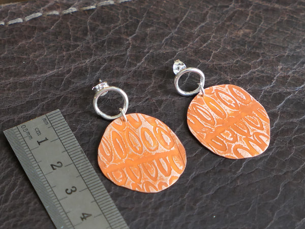 Red Ochre Copper Token Earrings