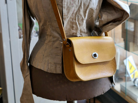 Mustard Leather Cross Body Bag