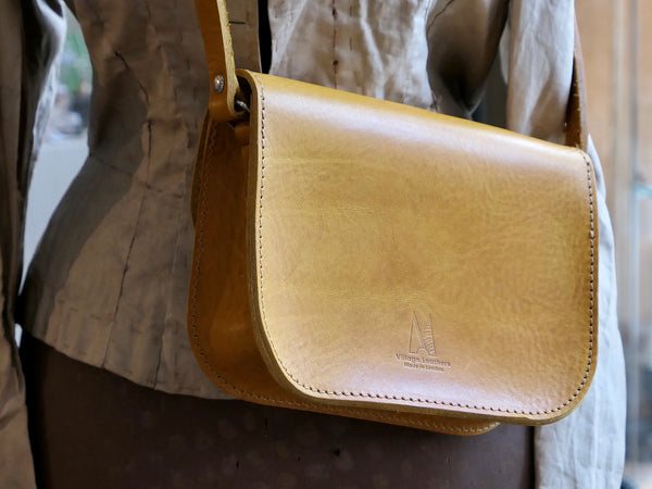 Mustard Leather Cross Body Bag