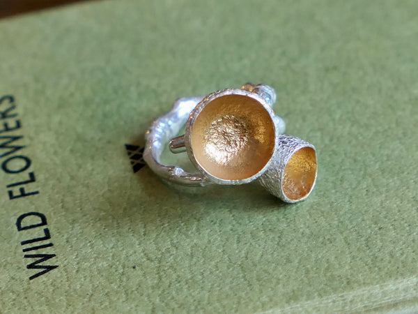 Double Acorn Cup Ring