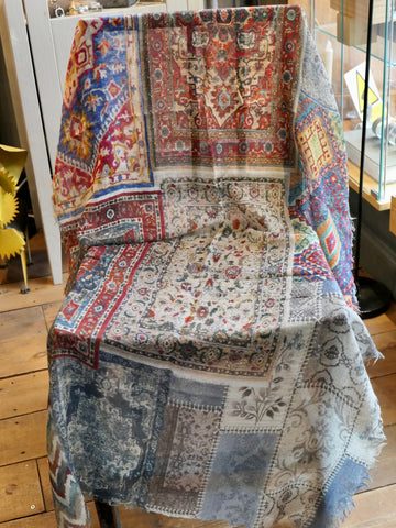 Mosaic Rust Wool Scarf