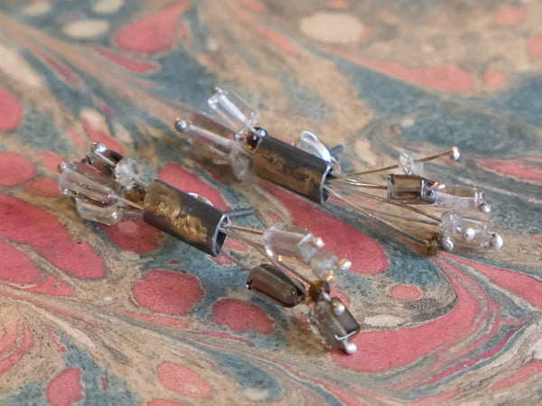 Firework Earrings with Smoky quartz