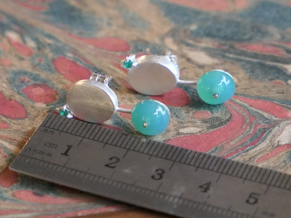 Mini Sculpture Earrings with Chrysoprase