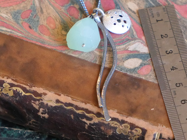 Landscape Pendant with Chalcedony Bead