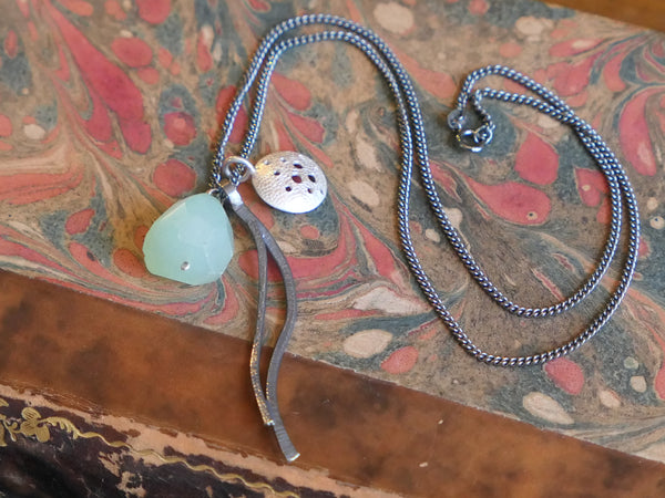 Landscape Pendant with Chalcedony Bead