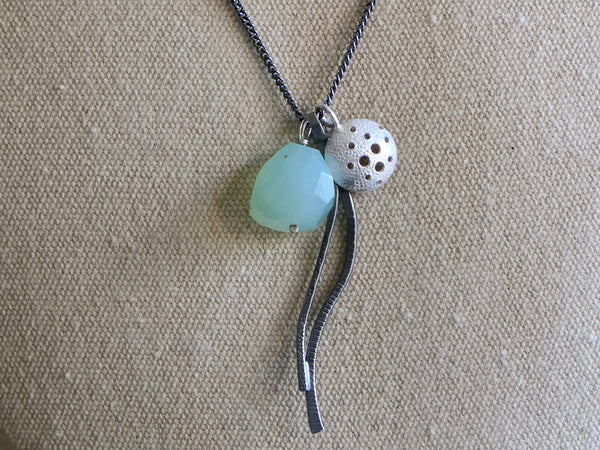Landscape Pendant with Chalcedony Bead