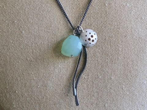 Landscape Pendant with Chalcedony Bead