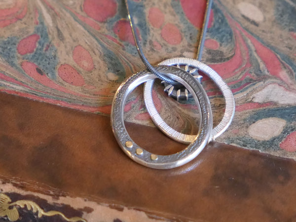 Textured Oval Triple Charm Necklace #1
