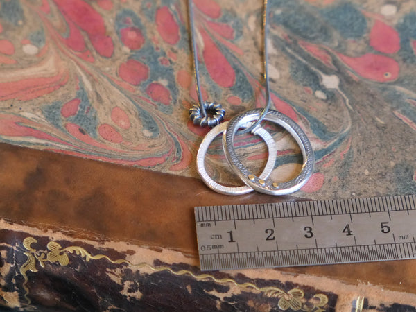 Textured Oval Triple Charm Necklace #1