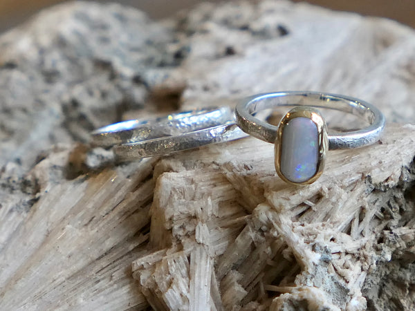 Stacking Rings with Opal