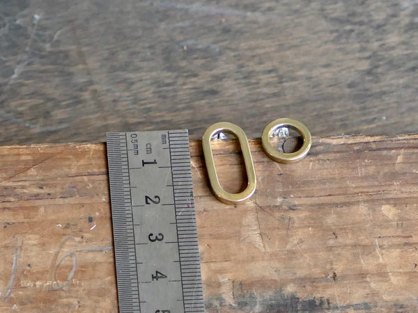 Brass Circle and Oval Studs
