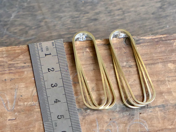 Three Brass Ovals Studs