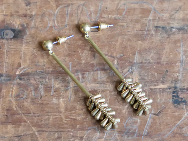 Brass Cluster Earrings