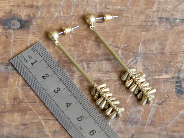 Brass Cluster Earrings
