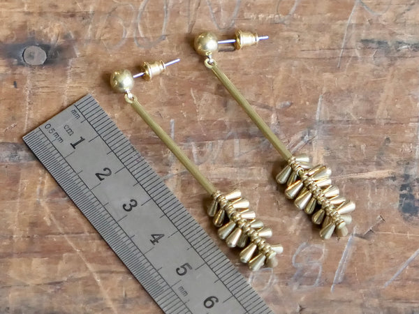 Brass Cluster Earrings