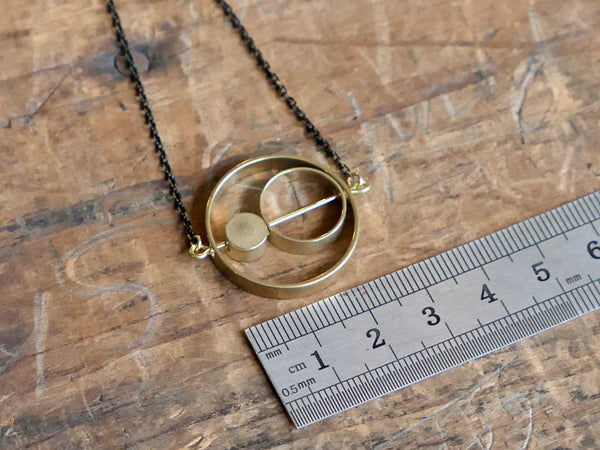 Brass Rings Within Rings Necklace