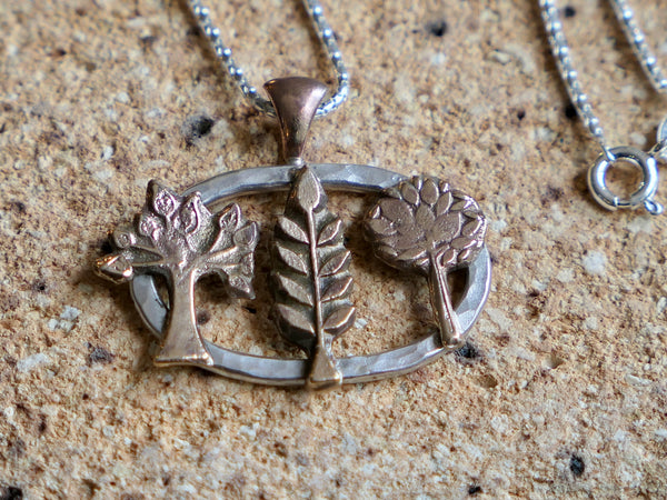 Three Trees Oval Necklace