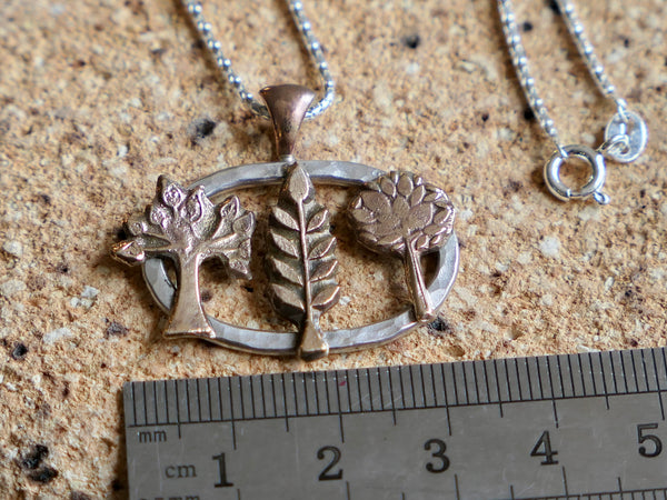 Three Trees Oval Necklace