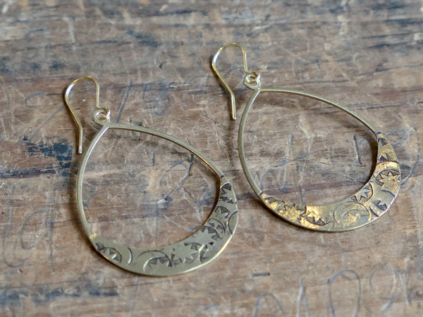 Celeste Star and Moon Hoop Earrings