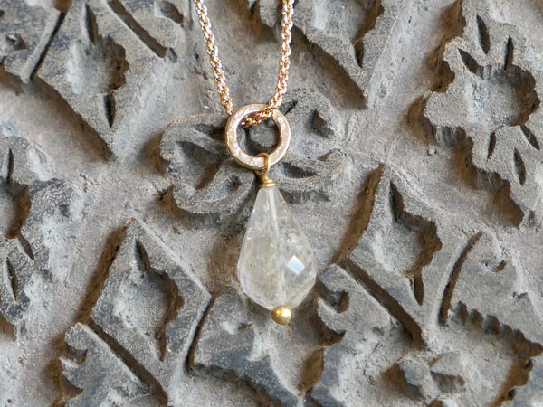 Gita Pendant with Golden Rutile Quartz
