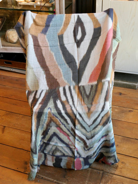 Rusts Ikat Wool and Modal Scarf