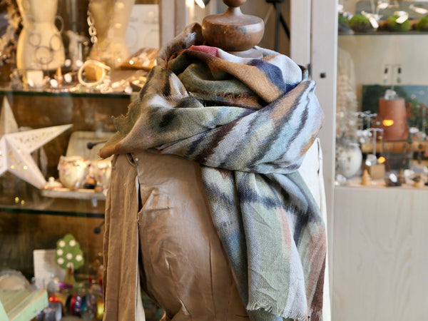 Rusts Ikat Wool and Modal Scarf