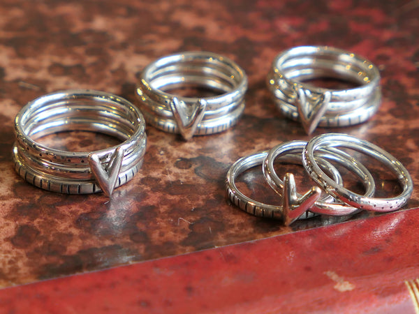 Triple Heart Stacking Rings