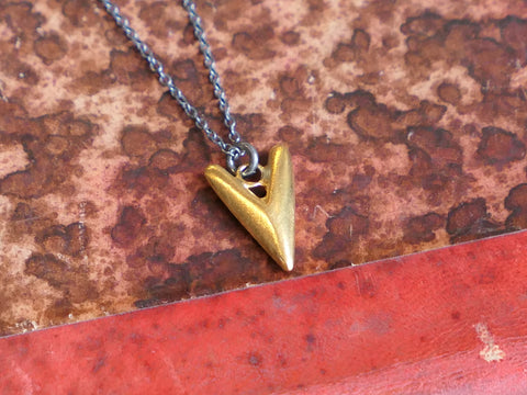 Large Plump Gold Plated Silver Heart Pendant