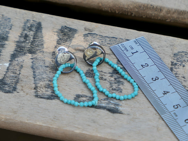 Mini Cloud Earrings with Turquoise